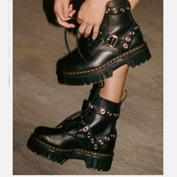 Dr. Martens Quad Neoteric Audrick Hardware Boots Leather Platform Nappa Lux US 5 - Picture 3 of 16